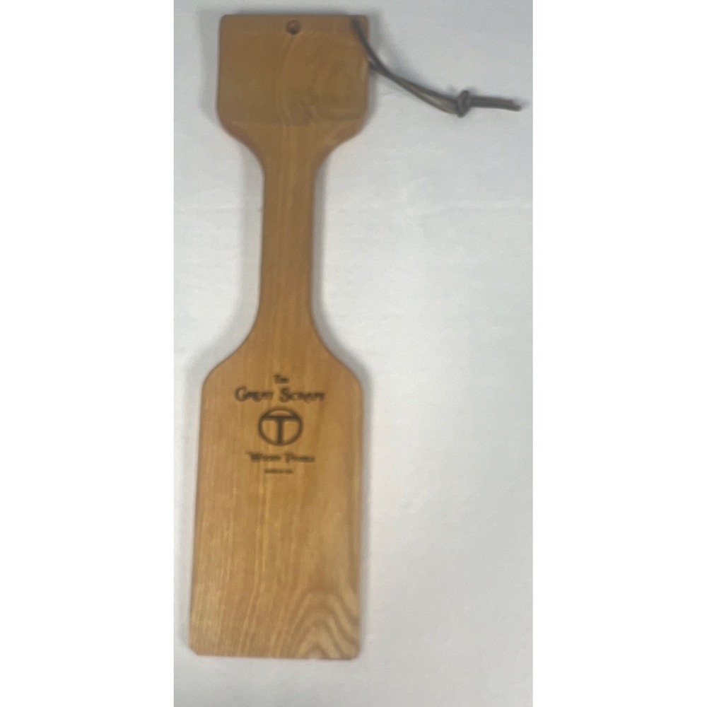 The Great Scrape Woody Paddle BBQ Scraper Medium Brown Good Made in USA Oak Wood